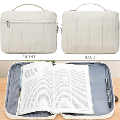 JIANYA Bible Cover Case for Women, Bible Book Cover Carrying Case with Handle and Zippered Pocket, Bible Study Supplies Gift for Women - Image 3