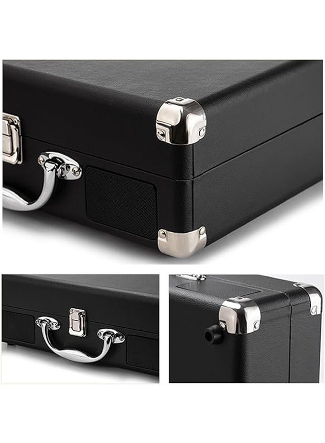 33/45/78 Rpm Vintage Bluetooth Phonograph Portable Suitcase Turntable Vinyl Gramophone Record Phone Player 90DB Music Box(Black) - Image 3