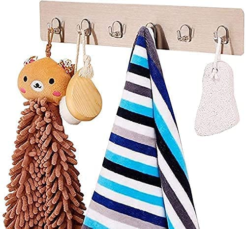 JEYANG Plastic Multi-Functional Self Adhesive No Drilling Wall Hook Strip Bathroom Strong Sticky Towel Hook Rail Kitchen Hook Hanger , ( Pack of 1 ) - Image 1