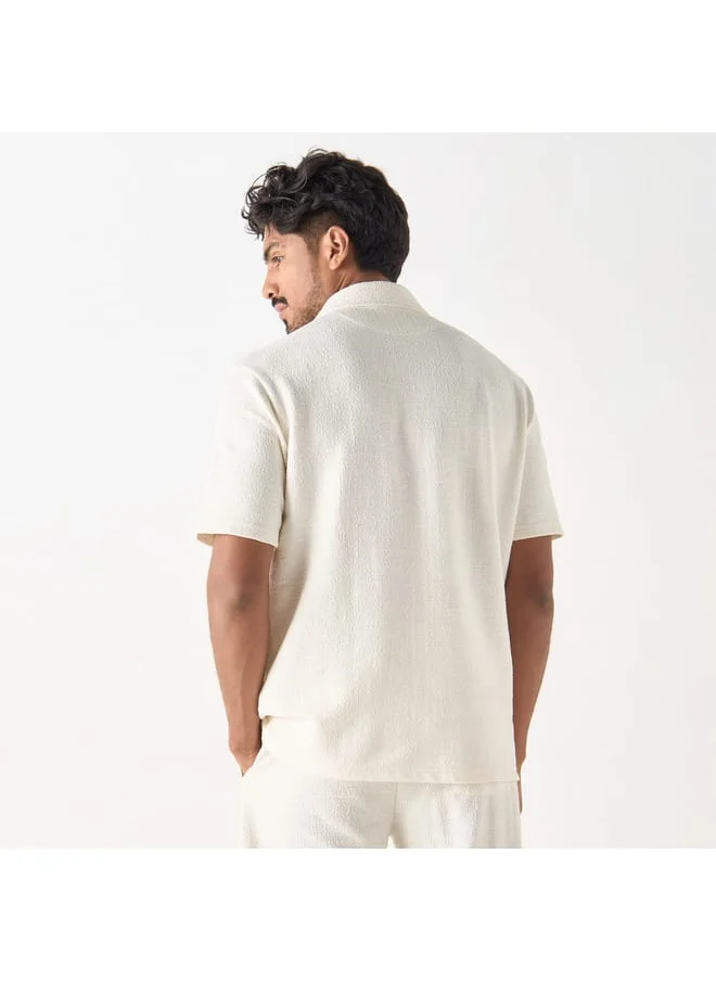 Iconic Iconic Textured Shirt with Short Sleeves