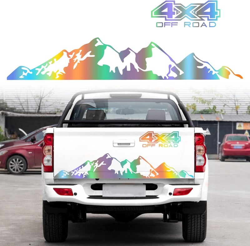SUNBREATH ملصق باب الشاحنة الخلفي ملصق جسم السيارة 4X4 جبال جرافيك فينيل شريط ديكور إكسسوارات للشاحنات الصغيرة للطرق الوعرة L012 متغير اللون - Image 1