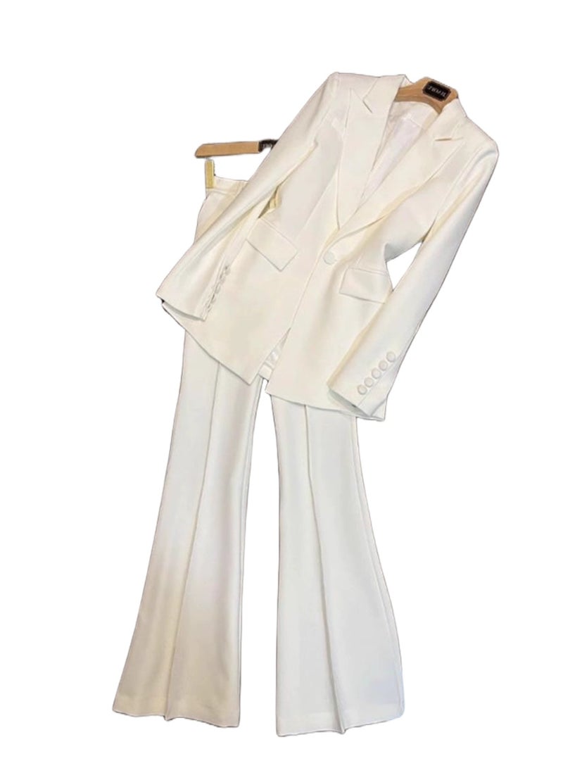 Shougu Fashion One Button Cloth Buckle Suit And Flared Pants Set  - Image 1