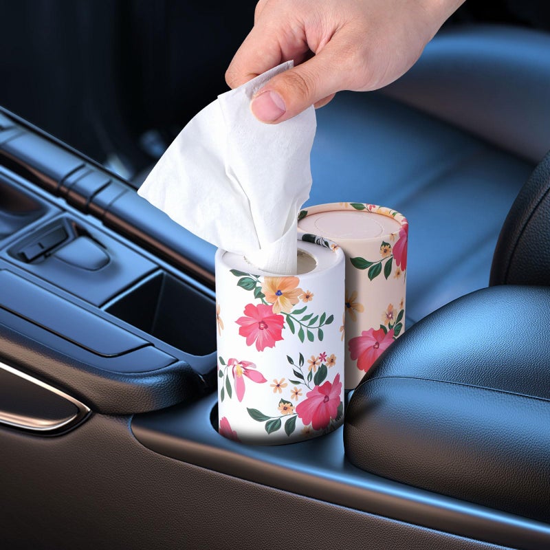 Qofaoye Car Tissues Holder 4 Pack with Facial Tissues Travel Tissue Tubes Box Container Fit for Car Cup Holder Tissues Cylinder Third Generation - Image 4