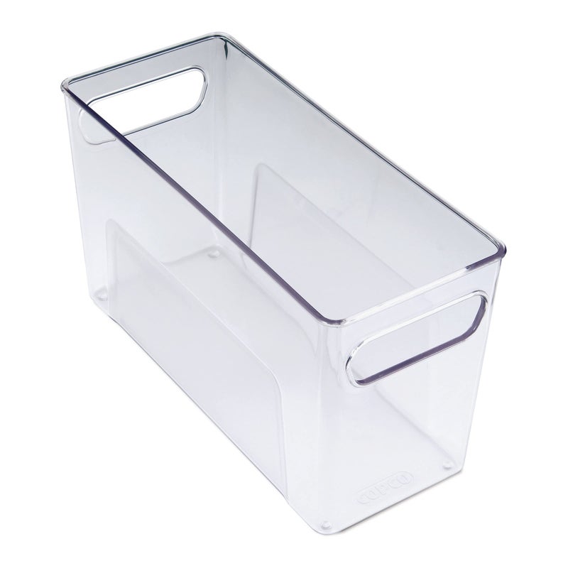 Copco Narrow Clear Bin 105 x 45 x 6Inch for Kitchen Fridge Pantry Laundry and More
