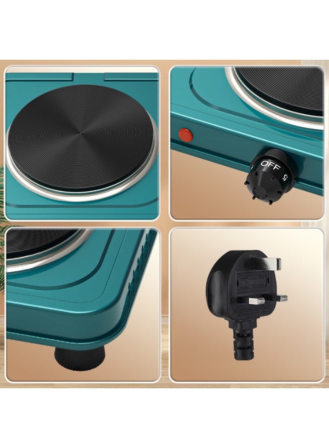 Winning Star Electric Double Burner Hot Plate Stove (ST-9638) 1000W with 5-Level Temperature Control, Cast Iron Plates, Overheat Protection & Compact Design - Image 2