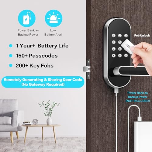 Sifely Keyless Entry Keypad Electronic Door Lock: Sifely Digital Smart Lock with Code, Electric Deadbolt Door Knob/Handle for Front, Interior, Exterior & Bedroom Doors (Silver, App Control, No Fingerprint) - Image 3