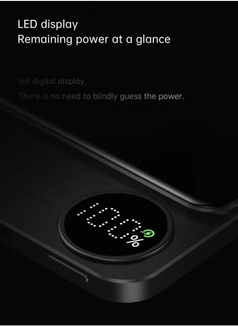 traditious 10000mAh Magnetic Power Bank – 20W Fast Charging Portable Charger with USB-C, MagSafe Battery Pack Compatible with iPhone 16 pro max/15/14/13 Series - 2 In 1 Wired and Wireless Powerbank - Black  - Image 3