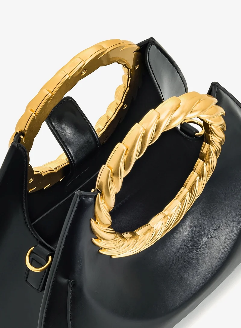 Jw Pei black Amiya Leaf Handle Mini Bag for Women | Best Price UAE