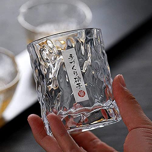 GREUS Whiskey Glass Mountain Crystal Wedge Glass Japanese Old Fashioned Tasting Tumblers Cocktail Wine Drinking Glasses Set of 1, Funny Unique Gift Box for Dad Men, 8 OZ (Cylinder Shape with Round Mouth) - Image 4