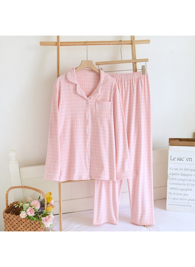 Spring Autumn Winter New Long-sleeved Long-sleeved Pants Home Clothes Simple Casual Pajamas Suit Can Wear
