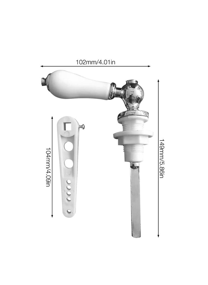 SYOSI - SYOSI Toilet Cistern Lever Flush, Ceramic Toilet Flusher Handle, WC Cistern Flush Lever, WC Lavatory Flush, Water Tank Toilet Handle with Ceramic Handle, Toilet Cistern Lever Flusher - Image 1