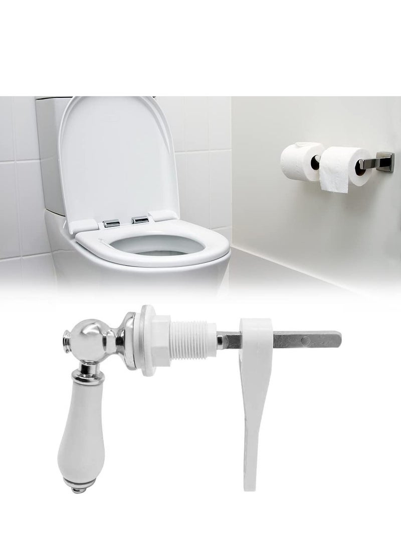 SYOSI - SYOSI Toilet Cistern Lever Flush, Ceramic Toilet Flusher Handle, WC Cistern Flush Lever, WC Lavatory Flush, Water Tank Toilet Handle with Ceramic Handle, Toilet Cistern Lever Flusher - Image 1