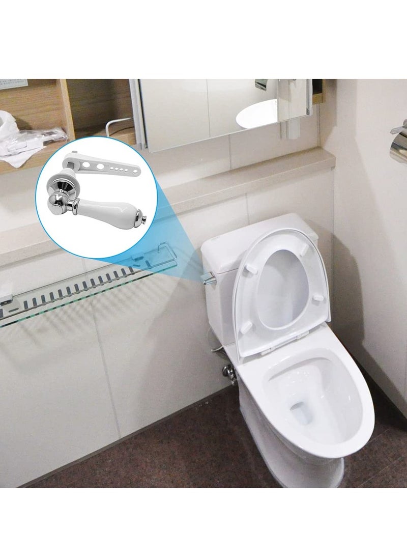 SYOSI - SYOSI Toilet Cistern Lever Flush, Ceramic Toilet Flusher Handle, WC Cistern Flush Lever, WC Lavatory Flush, Water Tank Toilet Handle with Ceramic Handle, Toilet Cistern Lever Flusher - Image 1