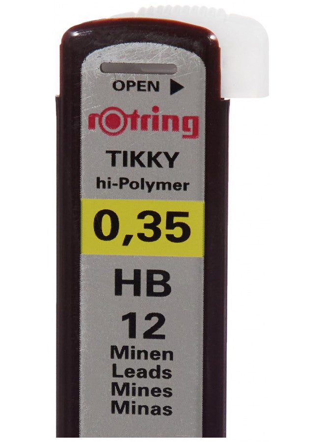 rOtring Replacement Leads for Tikky Mechanical Pencils, 0.35 mm, Hard Black (HB) (S0312410) - Image 1