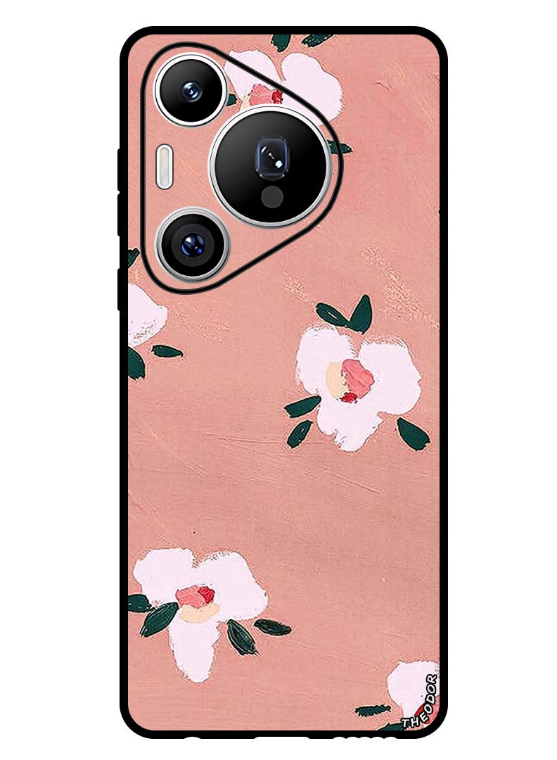 Theodor Protective Case Anti Scratch Shock Proof Bumper Cover For Huawei Pura 70 Pro Peach Flowers - Image 1