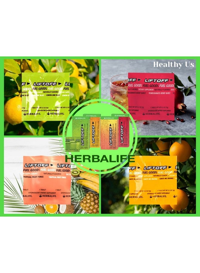 HERBALIFE مجموعة أقراص الطاقة HERBALIFE LIFTOFF - نكهة الرمان والتوت 12 قرص، نكهة البرتقال Ignite-Me 6 أقراص، نكهة الفواكه الاستوائية 6 أقراص بنكهة طبيعية، مشروب طاقة فوري للسفر - Image 3