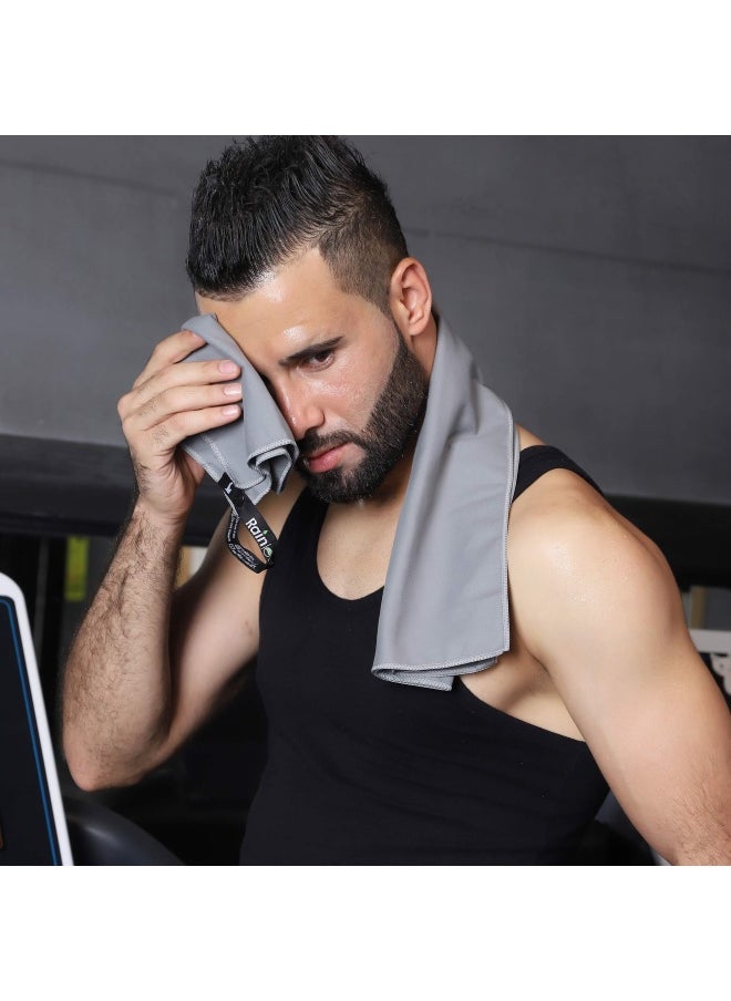 Rainleaf Grey Small 40 X 80 Cm Microfiber Towel By . Perfect Sports And Travel And Beach Towel. Fast Drying Super Absorbent Ultra Compact. Suitable For Camping Gym Beach Swimming Backpack...  - Image 4