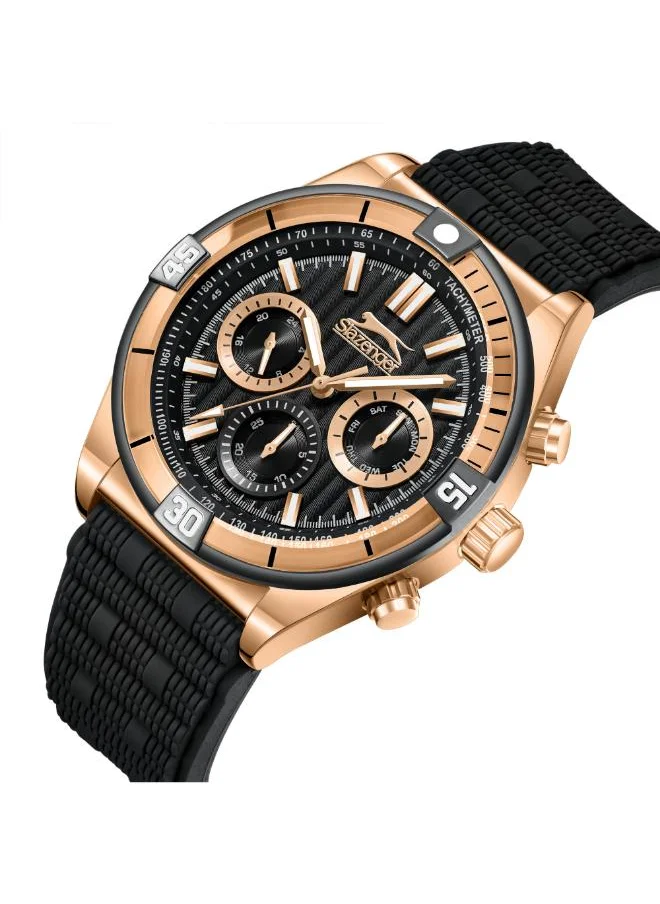 Slazenger SLAZENGER SL.9.2389.2.01 Men's Multi Function Display Watch & Silicone Strap Black
