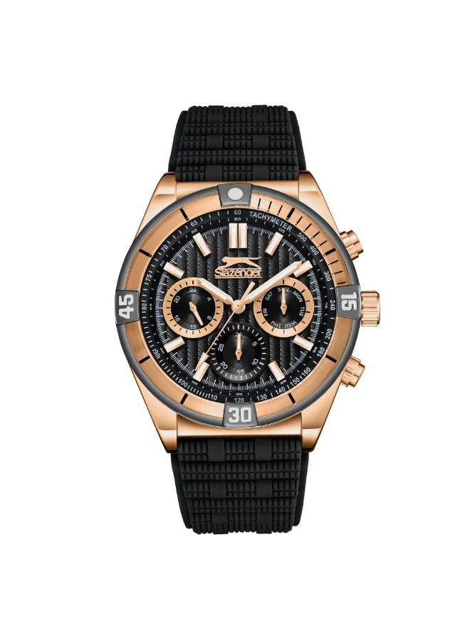 Slazenger Men's Multi Function Display Watch With Black Silicone Strap - SL.9.2389.2.01
