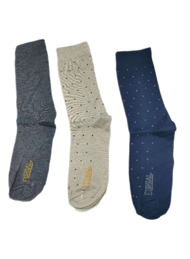 3 pairs long foot socks, Beautiful men socks multicolors  - Image 2