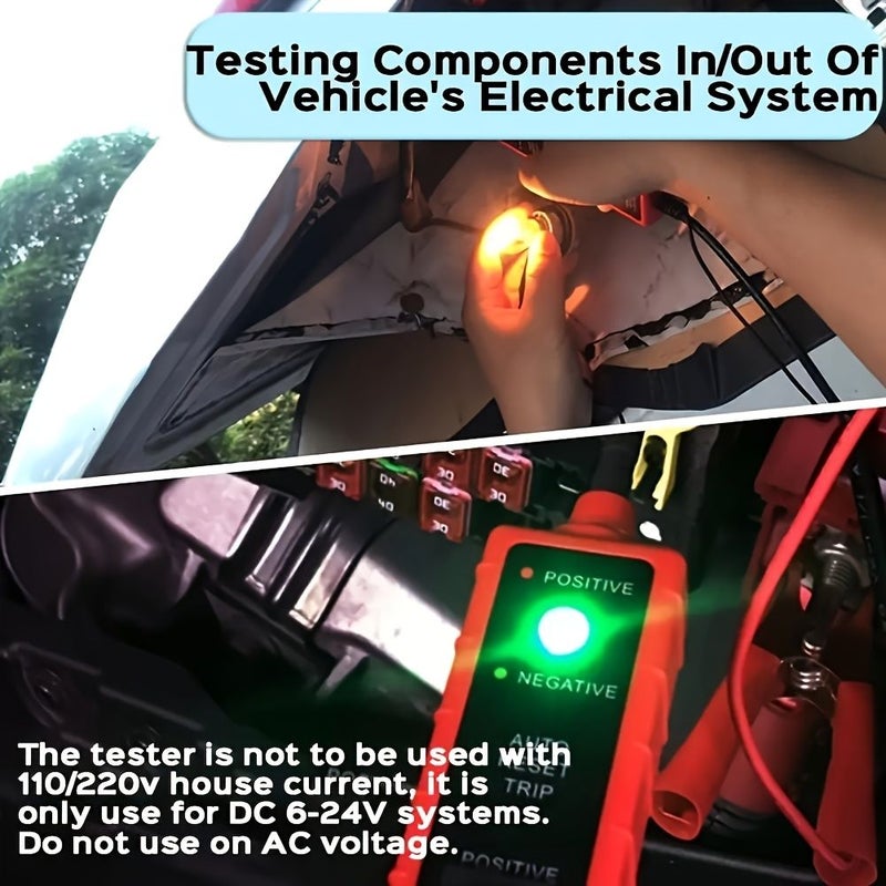 Power Circuit Probe Tester 6 24V DC Automotive Test Light 12 Volt Circuit Tester with 13 Foot Wire Continuity Tester for Cars SUVs and Trucks Bright Red - Image 3