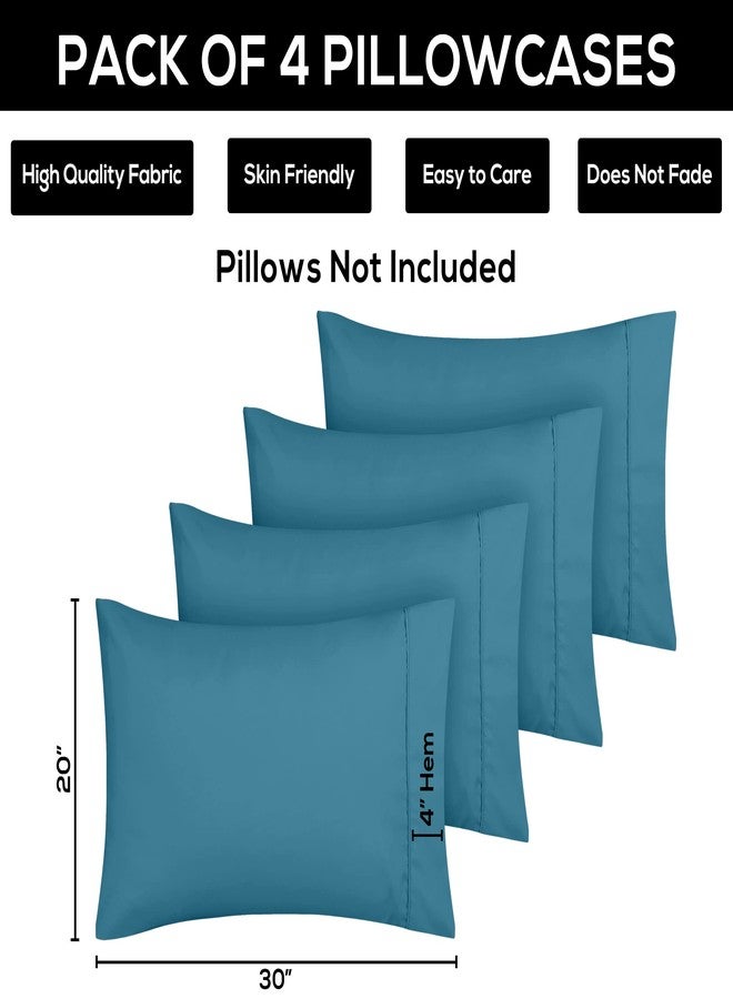 Utopia Bedding Queen Pillow Cases - 4 Pack - Envelope Closure - Soft Brushed Microfiber Fabric - Shrinkage and Fade Resistant Pillow Covers Queen Size 20 X 30 Inches (Queen, Denim Blue) - Image 3