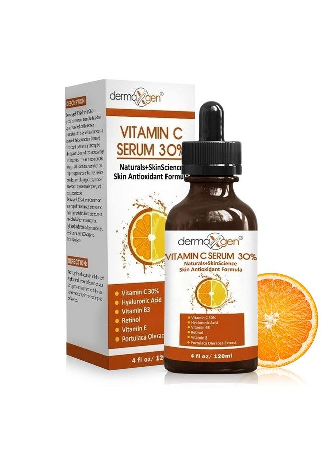 dermaxgen Vitamin C Serum With Pure Retinol Hyaluronic Acid & Organic Antiaging Formula 4 Fl Oz - Image 1