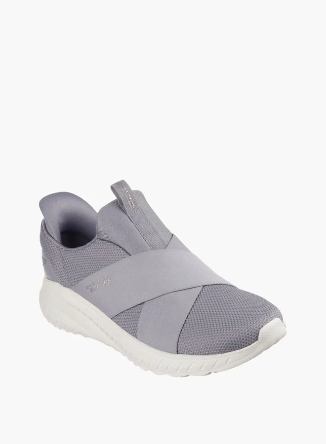 SKECHERS Women's Cross Strap Slip-On Sports Shoes - Bobs Squad Chaos