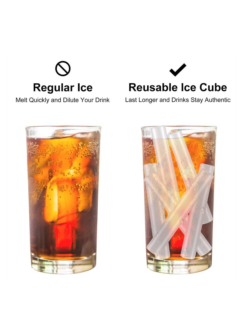 Excefore Reusable Ice Cube, Azonee 8 Pcs Quick Freeze Ice Sticks Plastic Ice Cube, BPA Free, Washable, Pernament Non-Melting Water Bottle IceStick for Drinks, Water Bottles - Image 5