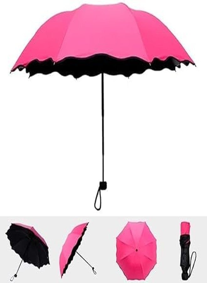 SHONIL Fancy Magic Umbrella Changing Secret Blossoms Occur with Water Magic Print 3 Fold Umbrella for Girls, Women, Boys, Men & Children for UV, Sun & Rain[pack of 1-multi color] - Image 4