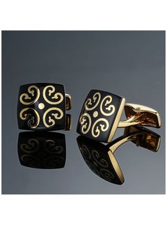 French Style Shirt Cufflinks Redwood Carbon Fiber Retro Pattern Cufflinks