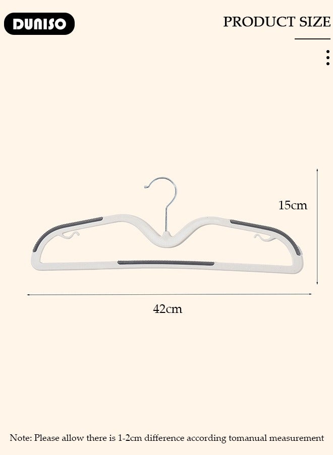 DUNISO 10Pcs Plastic Clothes Racks,Extra Thick Plastic Wide Shoulder Adult Slip Resistant  Clothing Hanger,Space Saving for Bedroom Wardrobe,Shirts, Trousers and Coats  - Image 4