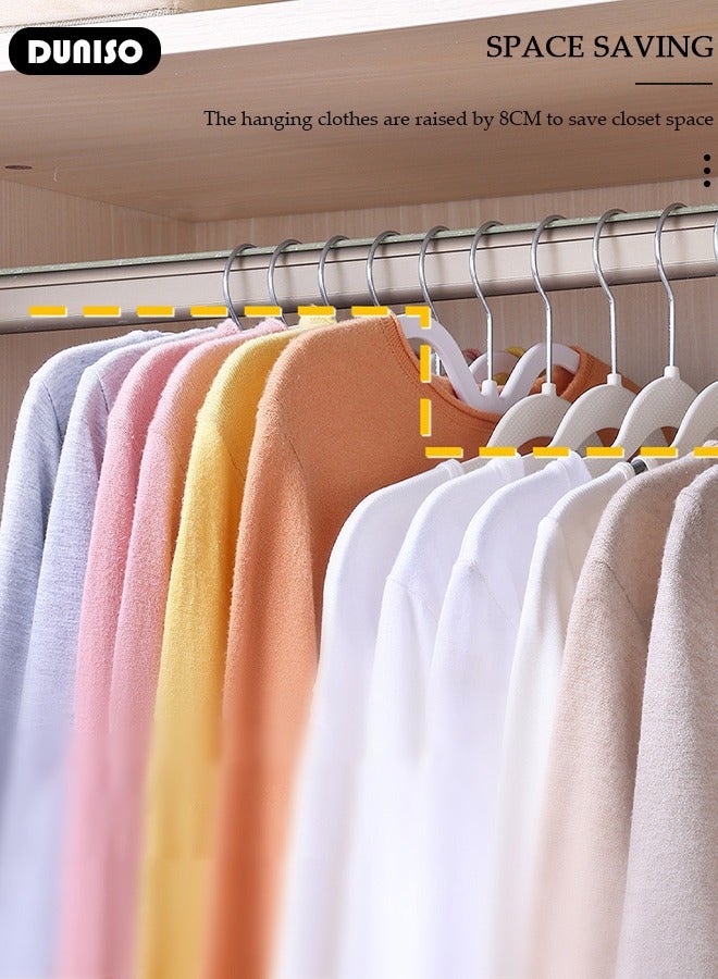 DUNISO 10Pcs Plastic Clothes Racks,Extra Thick Plastic Wide Shoulder Adult Slip Resistant  Clothing Hanger,Space Saving for Bedroom Wardrobe,Shirts, Trousers and Coats  - Image 5