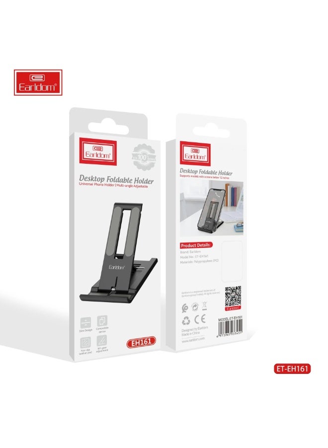 Earldom Adjustable Smartphone Stand EH161 – Foldable, Portable Phone Holder Made from Durable Polypropylene, Multi-Angle Viewing for Desk, Compatible with All Smartphones and Tablets - Image 3