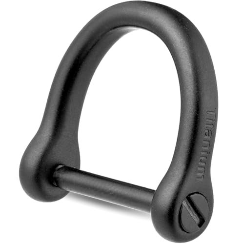 FEGVE Key Rings with Screw Shackle - Heavy Duty Strong Titanium D Rings Car Fob Key Chain Holder - 1 Inch/25mm（Black） - Image 1