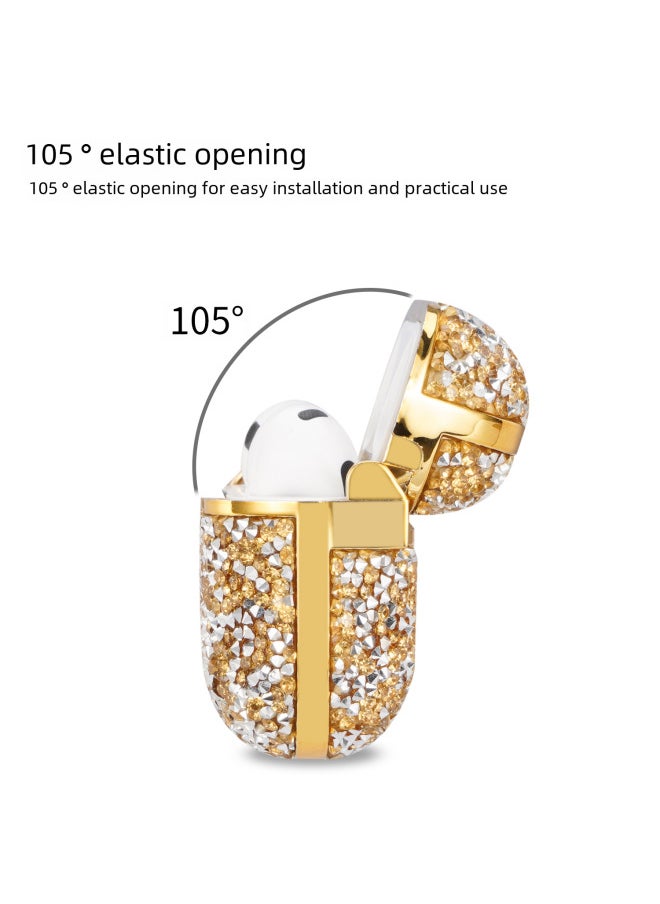 Generic - Applicable To For Apple's Airpods 3 Flash Drill Bluetooth Earphone Case Electroplated Flash Paste Drill Earphone Case-Color:Pink-Applicable Model:Airpods 1/2 (with Package And Hook) - Image 1