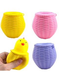 12 Pcs Squeeze pops Chick Squishy Bird Squishy Fidget Toy Popping Egg Chicken Plush Pop Up Fidget Toy
