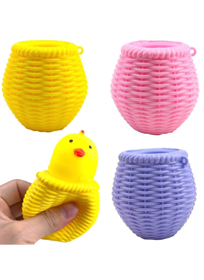 Generic - 12 Pcs Squeeze pops Chick Squishy Bird Squishy Fidget Toy Popping Egg Chicken Plush Pop Up Fidget Toy - Image 1