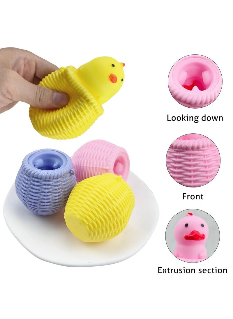 Generic - 12 Pcs Squeeze pops Chick Squishy Bird Squishy Fidget Toy Popping Egg Chicken Plush Pop Up Fidget Toy - Image 1