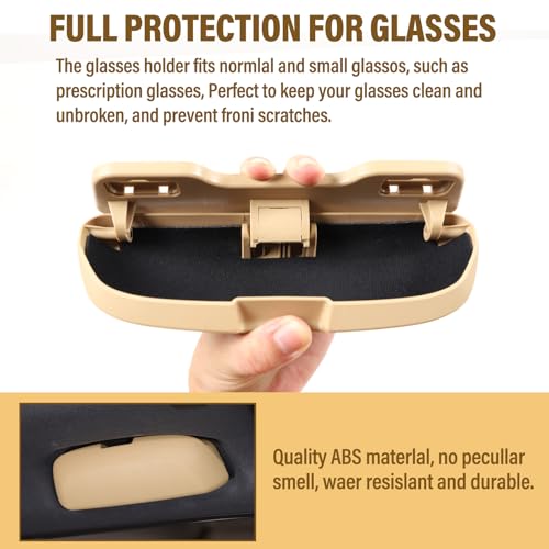 LLKUANG حامل نظارات شمسية للسيارة LLKUANG متوافق مع تويوتا لاند كروزر برادو 250 J250 LC250 2024 2025، صندوق تخزين إطار نظارات معدّل من ABS، ملحقات نظارات (بيج) - Image 5