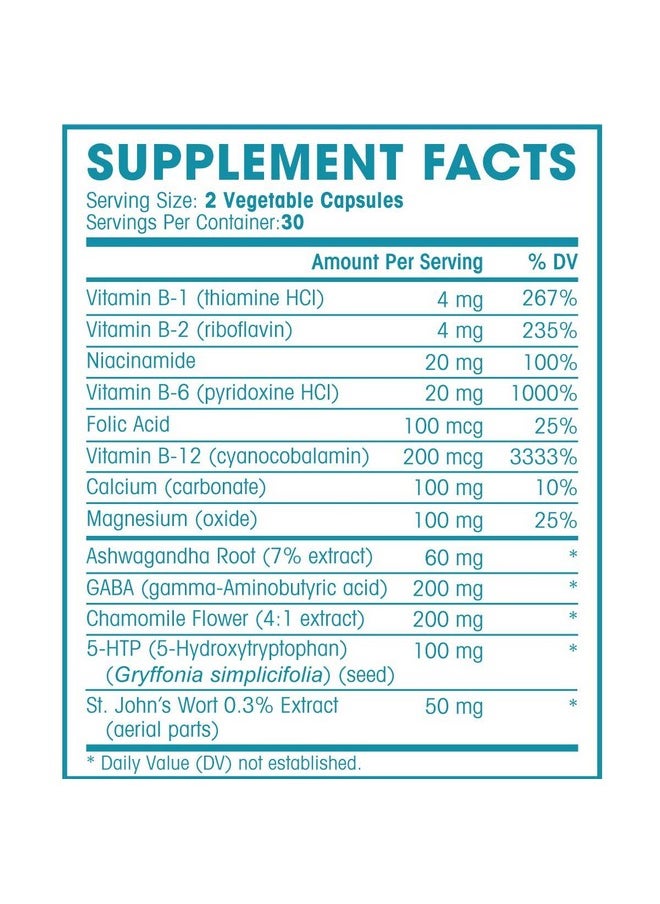 Natures Wellness ZENTA - The Natural Relief Supplement to Help Calm Body and Mind | Positive Mood Enhancer - Increase Serotonin Levels with GAB, 5-HTP, Ashwagandha, Chamomile, DMAE | 60 ct  - Image 4