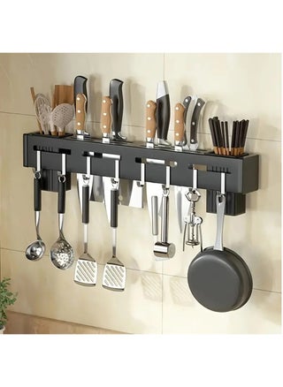 Kitchen Wall Mount Utensil Rack, Cookware Cutlery Holder Utensil Wall Organizer for Spoons, Knives, Forks, Chopsticks(Black) - pzsku/ZF52359D85E10810926ACZ/45/_/1724314233/34ee75a7-29bc-4753-a2f9-e839c5dfae2a