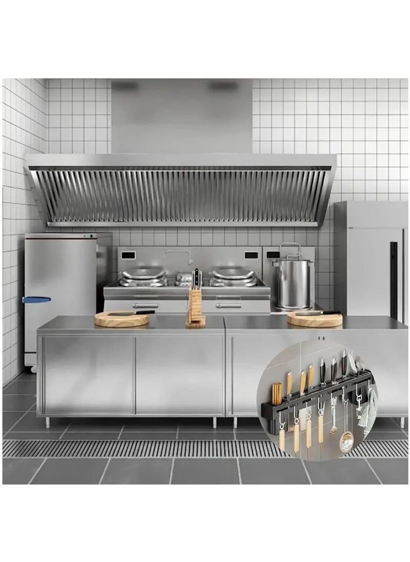 Kitchen Wall Mount Utensil Rack, Cookware Cutlery Holder Utensil Wall Organizer for Spoons, Knives, Forks, Chopsticks(Black)