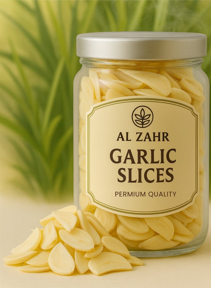 زهر شرائح ثوم الزاهر - ١٠٠٪؜ شرائح خام نقية، مُعالجة بالشمس | فرز يدوي، زراعة مستدامة | نكهة ورائحة قوية - Image 1