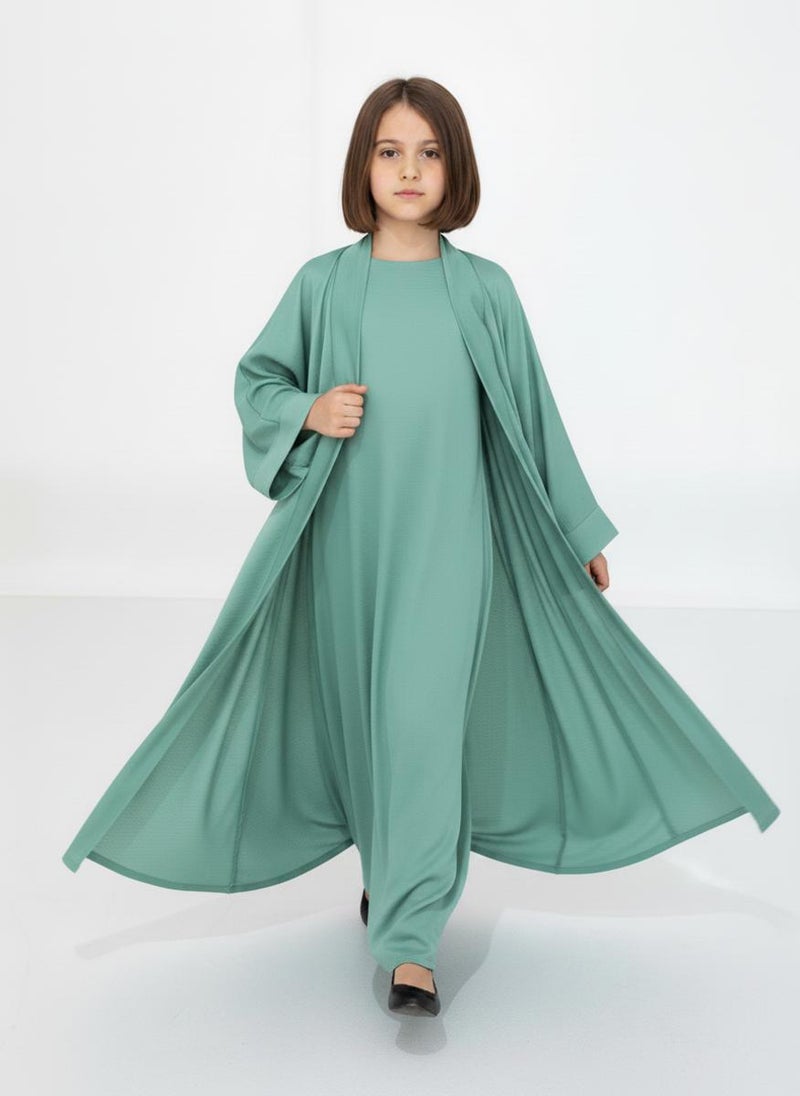 MSquare Fashion Kids Abaya Set  Lightweight Harir Maqsood Modest Wear for Girls - Image 2