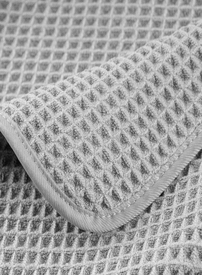 POLYTE Microfiber Oversize Quick Dry Lint Free Bath Towel, 60 x 30 in, 4 Pack (Waffle Weave) - Image 3