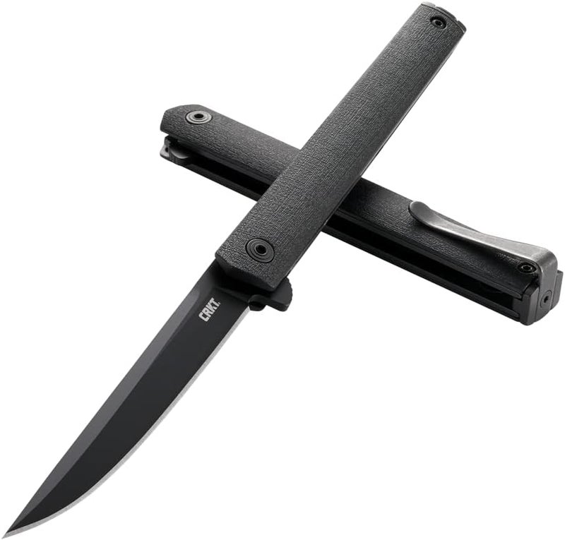 CRKT CEO Everyday Carry EDC Pocket Folding Knife with Liner Lock: AUS 8 Plain Edge Blade, Glass-Reinforced Nylon Handle, Reversible Pocket Clip, 7097K - Image 3