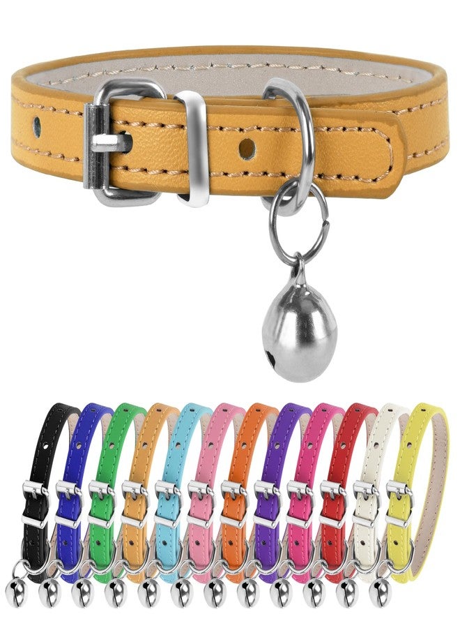 ChengFu XXS Dog Collar Teacup Dog Collar, Khaki Dogs Collars, Teacup Dog Collars for Small Dogs Cats,Khaki, 3/8 inch Width - Image 1