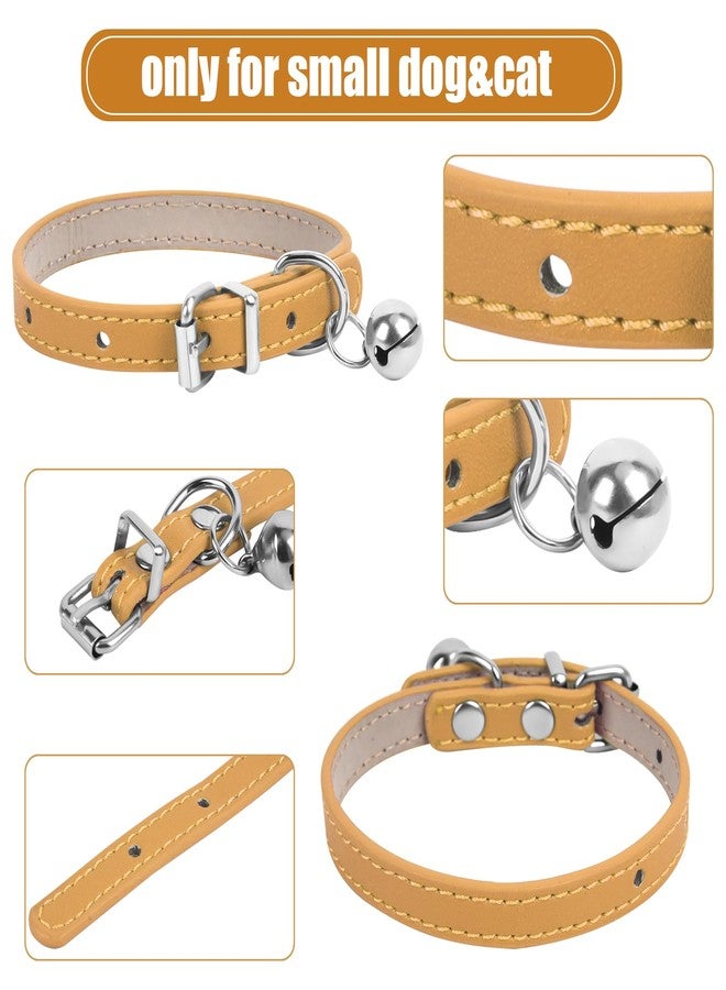 ChengFu XXS Dog Collar Teacup Dog Collar, Khaki Dogs Collars, Teacup Dog Collars for Small Dogs Cats,Khaki, 3/8 inch Width - Image 3