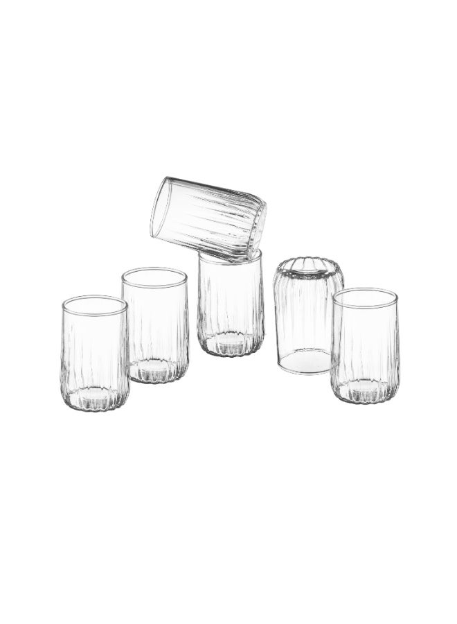 Pasabache Set of 6 clear glass cups for juice and water, multi-purpose, capacity 135 ml - Image 3